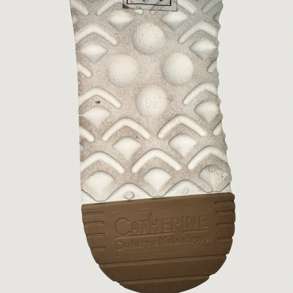 Catherine Catherine Malandrino Tan Brown Cross Strap Slide Sandals Women 9.5